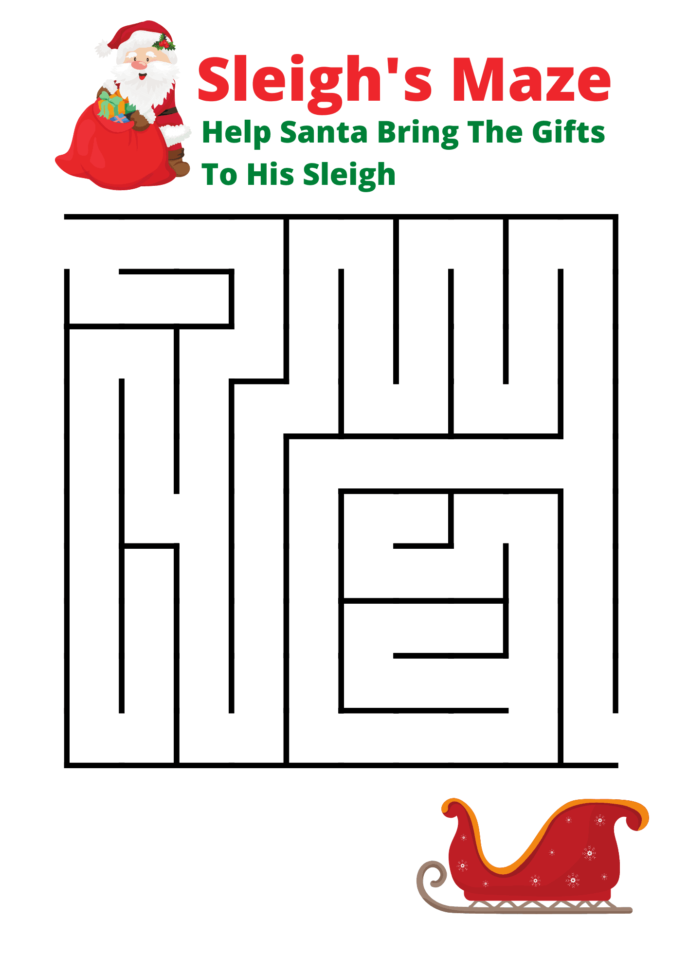 8 free fun christmas printable maze worksheets - crazy laura
